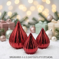 Boule de verre rouge avec lumière LED pour la décoration de Noël et la décoration de la maison
