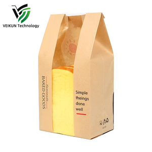 Sacchetto per Pane in Carta Kraft Antiossidante VEIKUN con Finestra, Logo Personalizzato, Biodegradabile, per Imballaggio di Toast e Prodotti da Forno - Product Image 2