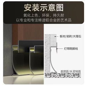 Thiết kế mới trong nhà sàn Ánh Sáng Ốp Chân tường ván chân tường Nhôm hồ sơ tùy chỉnh tường Ốp chân tường LED kênh Vàng - Product Image 6