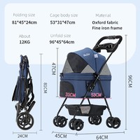 Fabrication pas cher Simple vente en gros pas cher pratique chiot et minou poussette sécurité chariot voiture pour animaux de compagnie