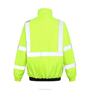 Chaqueta de trabajo de invierno reflectante de alto brillo amarillo fluorescente cálido para exteriores - Product Image 2
