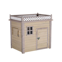 Chenil extérieur en bois massif imperméable à la pluie intérieur petit moyen grand chien maison avec fermeture à bouton caractéristique respirante pour cour