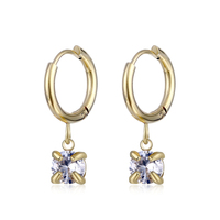 MICCI vente en gros, bijoux imperméables sans ternissement, boucles d'oreilles en acier inoxydable plaqué or 14K