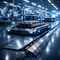 Rail en profilé aluminium anti-poussière avec fente pour barre omnibus pour batterie de véhicule électrique RGV