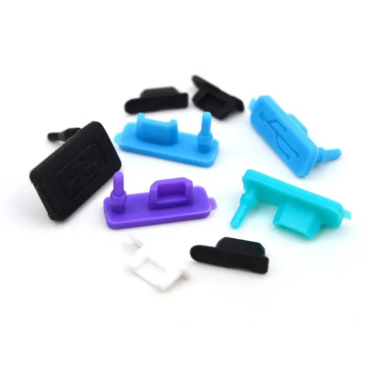 Cubierta de polvo de Puerto micro USB de goma de silicona para teléfono móvil personalizado/enchufe de polvo de silicona mini USB Jack