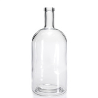 Bouteilles en verre rondes transparentes vides pour vin de fruits et boissons alcoolisées, personnalisées, 375 ml, 500 ml, 750 ml, en vente et pour l'exportation en gros