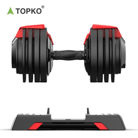 TOPKO Nouveau design de gymnastique, ensemble d'haltères réglables de 24kg et 52,5 lb pour usage commercial et fitness à domicile