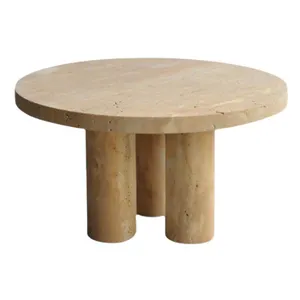 इतालवी डिजाइन प्राकृतिक पत्थर टेबल basse संगमरमर कॉफी टेबल travertine खाने की मेज travertin