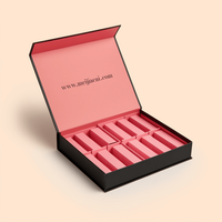 Boîtes en carton rigide magnétique brillant à lèvres élégant de maquillage boîte cadeau recyclable avec logo personnalisé boîte d'emballage