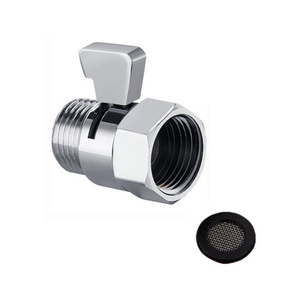 Robinet d'arrêt rapide en laiton massif chromé pour douches de salle de bain, avec joint de valve de régulation de débit pour tuyau - Product Image 1