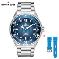 Montre de plongée solaire NORTH EDGE TRITON, résistante à l'eau 3 BAR, acier inoxydable 316L, verre minéral luminescent, boucle sport pour homme