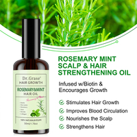 Huile capillaire personnalisée biologique à base de romarin et de menthe, essences végétales, hydratante, anti-casse, réparatrice, anti-frisottis, contrôle de l'huile, stimulant la croissance des cheveux