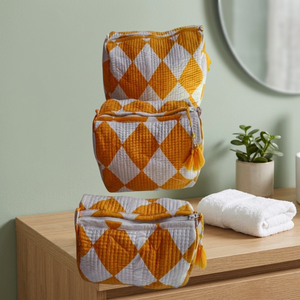 Yellow Red Hearted <b>Quilted</b> 100% Cotton Traditional Style Foldable Multifunction Eco-Friendly Dustproof Adjustable <b>Storage</b> <b>Bags</b> - Product Image 3
