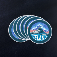 Stiker kustom Hologram vinil, stiker kustom tahan air dengan perekat logo, potongan stiker Hologram Label