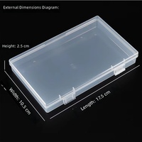 Boîte en plastique transparente à double boucle en PP, pour pièces de quincaillerie, rangement de photos, emballage de produits rectangulaires