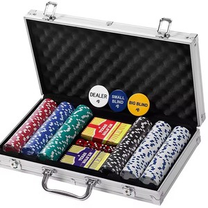 AYPC, venta al por mayor, juego de fichas de póquer con estuche de viaje de aluminio para Texas Hold'em Blackjack, juego de fichas de póquer de <span class=keywords><strong>Casino</strong></span> - Product Image 2
