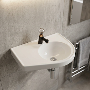 Lavabo Redondo de Cerámica para Colgar en la Pared, Lavamanos de Grado Hospitalario para Proyectos de Baños Comerciales de Hoteles de Lujo - Product Image 2
