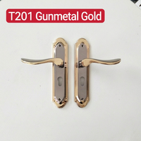 Ensemble de poignées de porte en métal gris T201, poignée à levier, serrure à mortaise pour porte intérieure