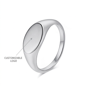 Oval Signet <b>Ring</b> Stainless Steel Minimalist Smooth Seal Band for Daily Wear Anniversary Party - Product Image 2