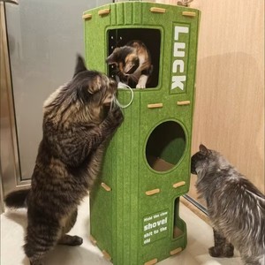 Lit pour chat en feutre à double couche avec <span class=keywords><strong>design</strong></span> Art déco à motifs d'animaux pour toutes les saisons Objets décoratifs pour chats - Product Image 5