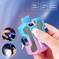 Briquet électrique rechargeable à double arc en gros, spinner à main en métal personnalisé avec lampe torche de type C pour l'utilisation de cigarettes