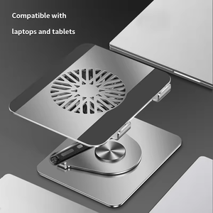 Support pour ordinateur portable universel en métal réglable à 360 degrés, hauteur et angle ajustables, <span class=keywords><strong>17</strong></span> <span class=keywords><strong>pouces</strong></span>, avec <span class=keywords><strong>ventilateur</strong></span> de refroidissement - Product Image 4