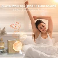 Réveil intelligent pour chambre à coucher, lumière du soleil, lumière de nuit, horloge, lumière de réveil pour enfants et adolescents, générateur de bruit blanc