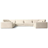Canapé d'angle de luxe Lugano personnalisable avec housse, pour salon, hôtel, appartement, en bois, intérieur, doux et confortable