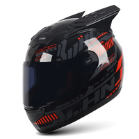 Casque de moto à oreilles de chat pour hommes et femmes, compatible avec la norme DOT et convient à toutes les saisons.
