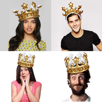 Chapeau de couronne gonflable en PVC pour la célébration d'anniversaire bébé douche Photo accessoires enfants et adultes reine couronne déguisement fête
