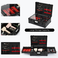 Valise de Barbier Professionnelle en Alliage d'Aluminium, Boîte de Transport Portable pour Barbier (Sans Outils)