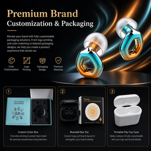 Écouteurs intra-auriculaires professionnels en silicone avec revêtement électroplaqué <span class=keywords><strong>d</strong></span>égradé, <span class=keywords><strong>anti</strong></span>-perte, étanches, de type arrondi, pour l'extérieur - Product Image 5