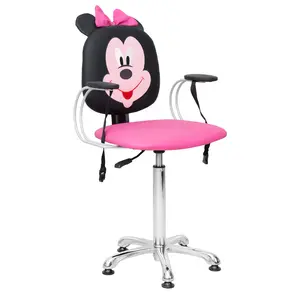 เก้าอี้เด็กสำหรับร้านทำผมสีชมพู