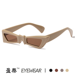Eyewear <b>Small</b> <b>Frame</b> Irregular <b>Sunglasses</b> Black PC UV400 Women's Sun Protection - Product Image 3