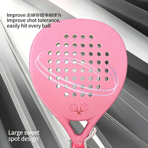 Raquette de padel en fibre de verre personnalisée OEM ODM avec noyau en mousse élastique, forme hybride, finition brillante pour hommes et femmes, contrôle maximal. - Product Image 5