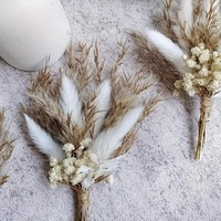 Buket Bunga Kering Rustic Desain Pampas Bunga Kering Mini Buket Bunga G30 Tren Terbaru Kotak Karton Pernikahan Paskah 10cm