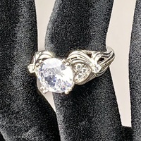 Fiançailles à la mode Vintage solide 925 en argent Sterling délicat Moissanite diamant rétro bague pour femmes dames fiançailles de mariage