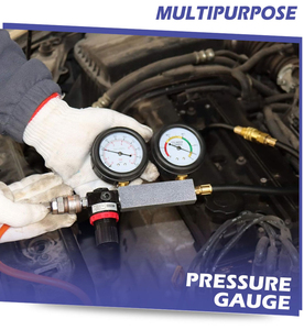 Multi-funzione cilindro perdita verso il basso <span class=keywords><strong>Tester</strong></span> per auto Kit di compressione del motore a benzina <span class=keywords><strong>Tester</strong></span> rilevatore di perdite doppio calibro Set di strumenti - Product Image 4