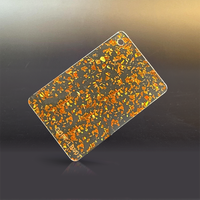 Feuille de paillettes transparentes 1/8 épaisses en or brillant Feuille acrylique scintillante pour la découpe au laser pour la gravure