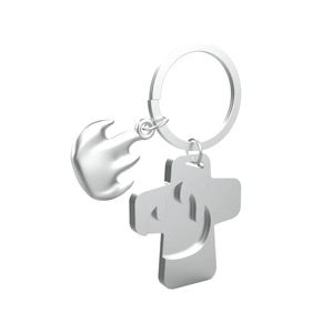 ODM and OEM High Quality Casual Pearl Silver <b>Fire</b> Pattern Business Gift Keychain Buckle Metal Crafts Keyholder for Travel - Product Image 1