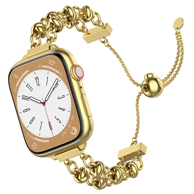 New Fasion Smart Bracelet Chain Gold Wristband Strap Metal Ladies Women Stainless Steel Watch Band for Apple Watch