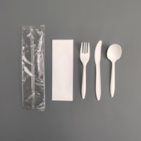 Kit de couverts en plastique de fécule de maïs compostable en gros cuillère biodégradable couteau fourchette pour les fêtes
