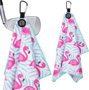 Serviettes de golf professionnelles à séchage rapide, personnalisées, en microfibre, à structure gaufrée, avec clip magnétique puissant, serviette de golf pour caddie - Product Image 1