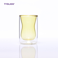 Tasse à thé en verre coloré, 100ml, fabriqué en chine, résistante à la chaleur, double paroi, réutilisable, livraison gratuite
