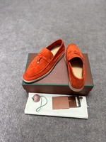 Chaussons de créateur personnalisés de haute qualité pour couples, mocassins en cuir véritable et cachemire, chaussures plates décontractées de marque populaire, style marche