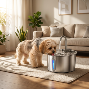 Fontanella Automatica per Animali Domestici in Acciaio Inossidabile, Dispenser d'Acqua per Cani con Sensore di Movimento Intelligente e Pompa, Design Smontabile - Product Image 4