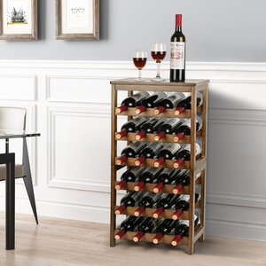 Étagère à vin à 6 niveaux Étagères de rangement pour vin de bar Étagère à vin en <span class=keywords><strong>bambou</strong></span> pour 24 bouteilles pour bar de cuisine - Product Image 2