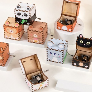 Children Handmade DIY Wooden Music Box Kids Educational Toys Decoration <strong>Mini</strong> Wood <strong>Hand</strong> Crank Musical Gifts for Boys Girls - Product Image 5