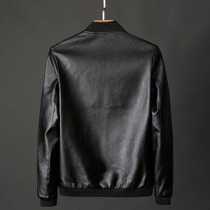 Giacca in Pelle da Uomo con Colletto Rialzato, Giacca da Motociclista, Cappotto in Pelle Bomber, Tendenza Moda, <span class=keywords><strong>Abbigliamento</strong></span> Invernale in Pelle Personalizzato - Product Image 6