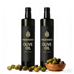 Logo personalizzato 250ml 500ml 750ml 1000ml bottiglia di vetro olio d'oliva sfuso olio d'oliva bottiglie di vetro con tappo a corona per condire le salse - Product Image 1